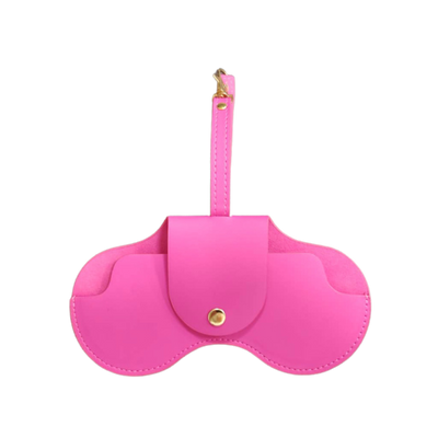 Pink Barbie x Sol Kyst sunglasses case - back view.